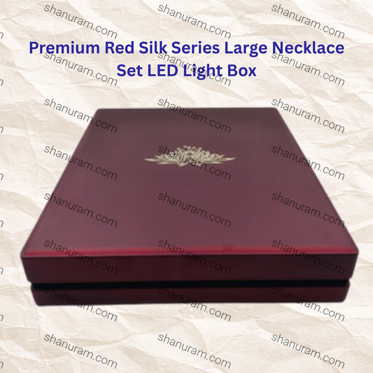 Premium Red Silk Series Large Necklace Set LED Light Box