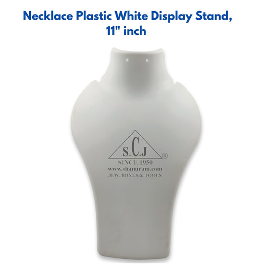 Necklace Plastic White Display Stand, 11" inch