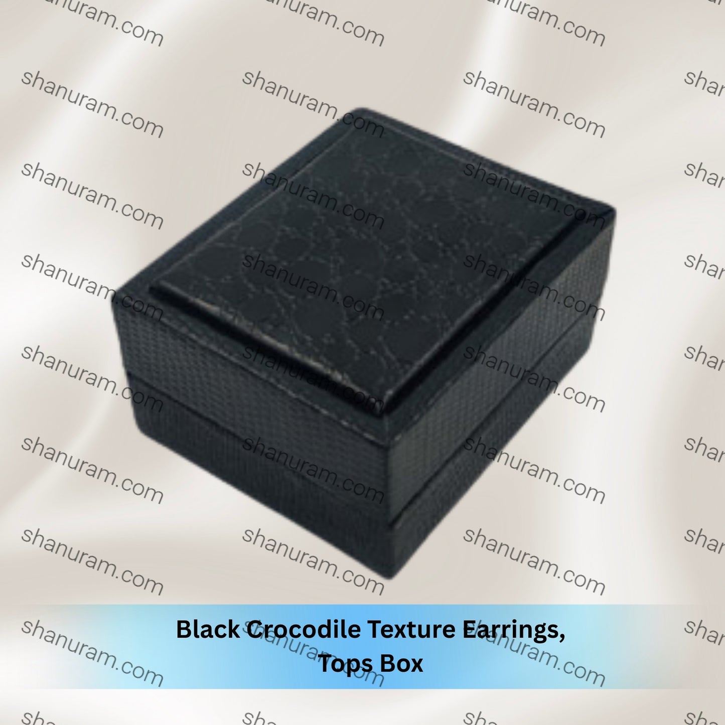 Black Crocodile Texture Earrings, Tops Box