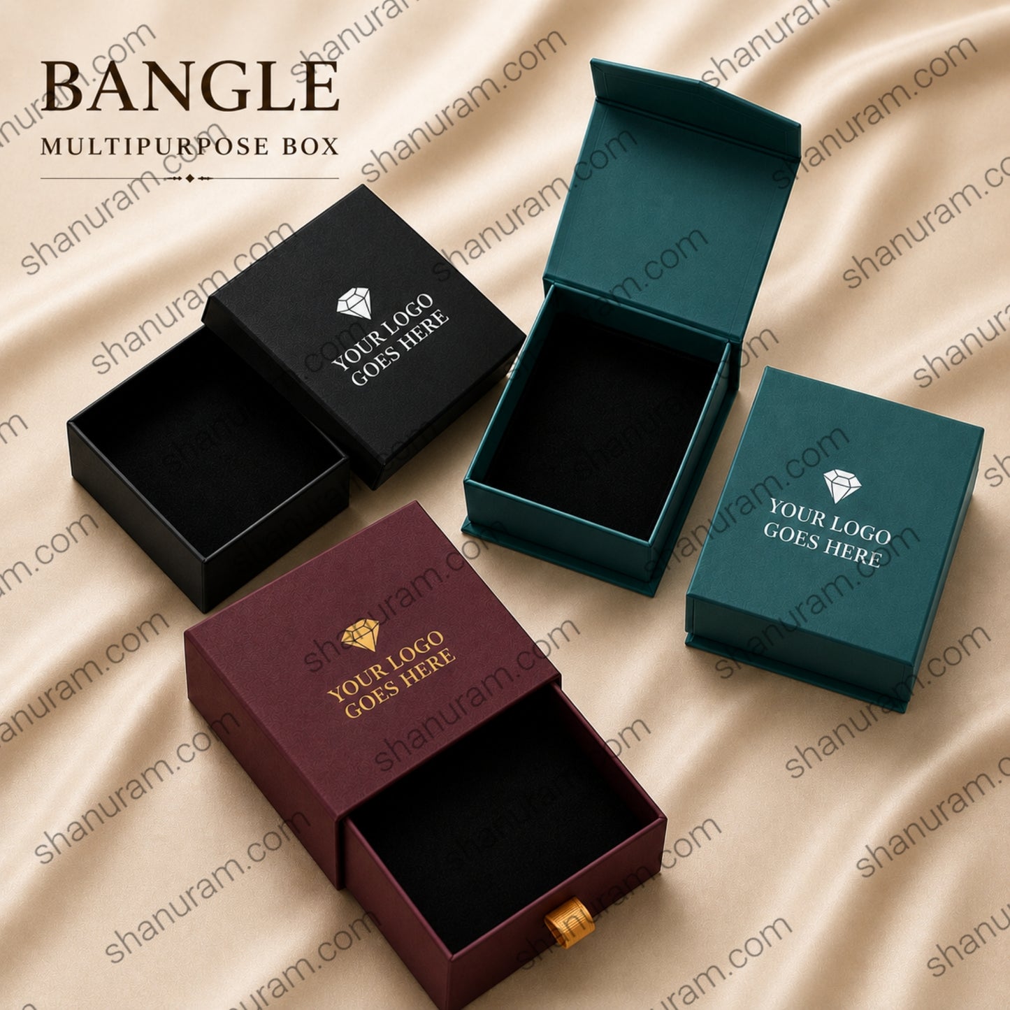 Premium Bangle Multipurpose Box | Hard Cardboard Jewellery Packaging Box | Custom Logo Gift Box