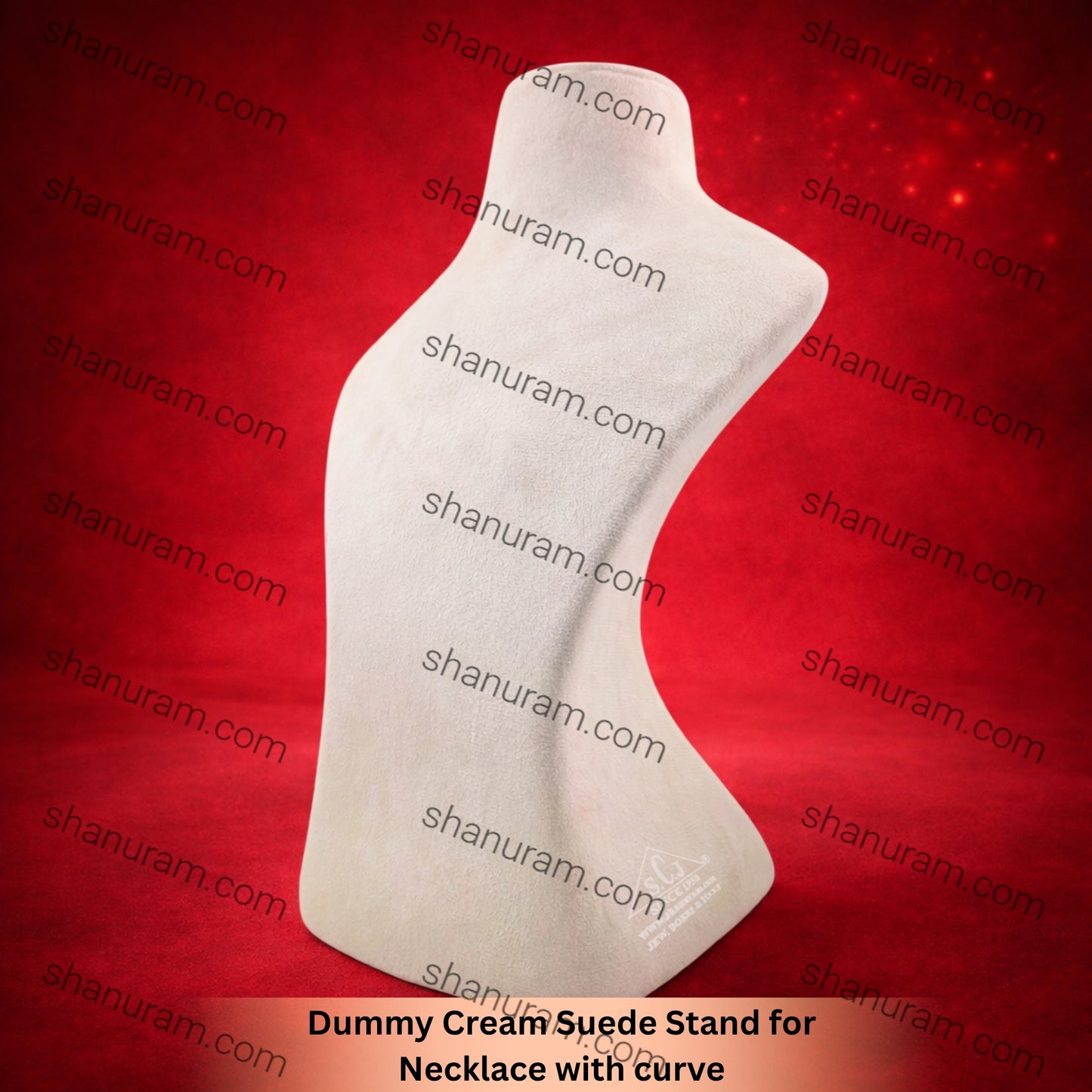 Dummy Cream Suede Stand for Necklace with curve
