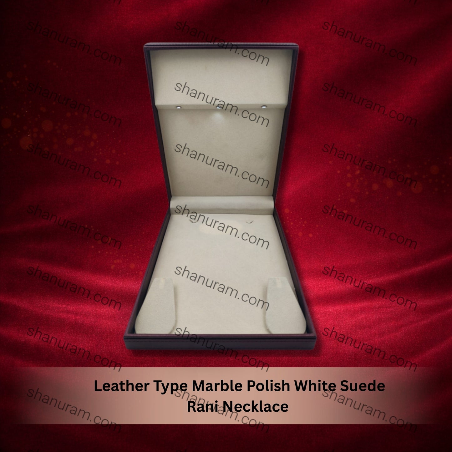 Leather Type Marble Polish White Suede Rani Necklace ( Haar) Set LED Light Box