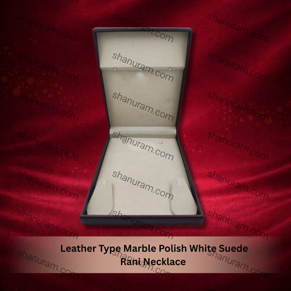 Leather Type Marble Polish White Suede Rani Necklace ( Haar) Set LED Light Box