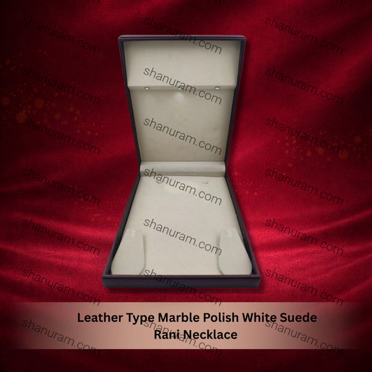 Leather Type Marble Polish White Suede Rani Necklace ( Haar) Set LED Light Box