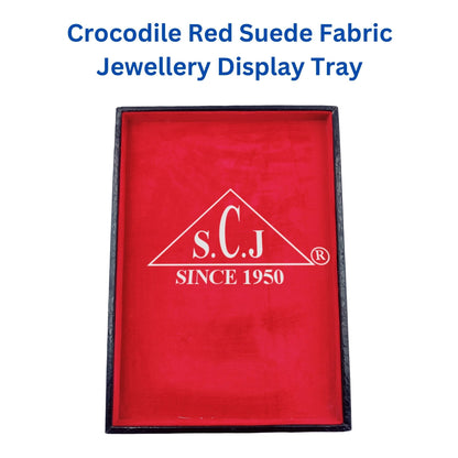 Crocodile red suede fabric Jewellery Display Tray
