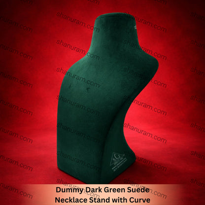 Dummy Dark Green Suede Necklace Stand with Curve