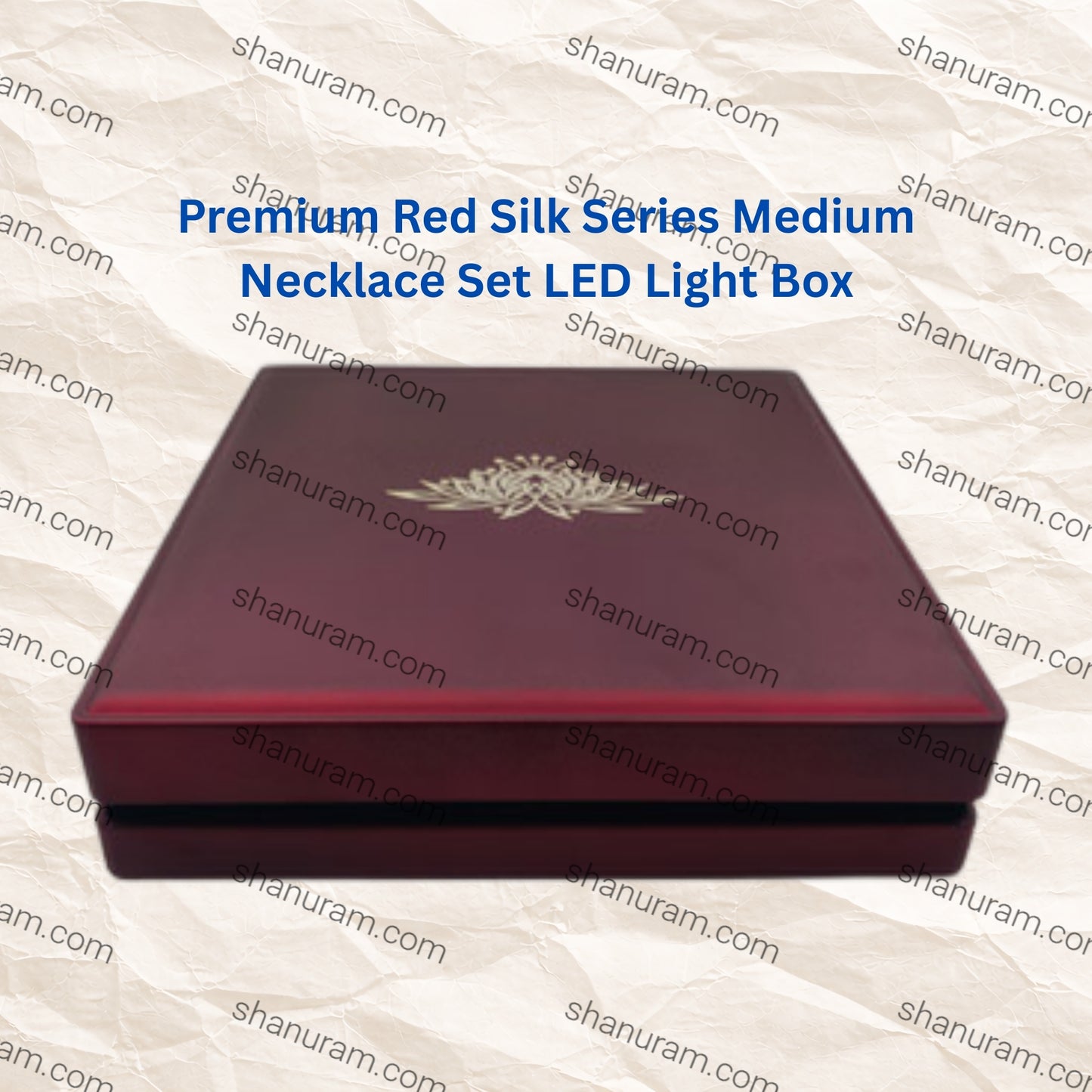 Premium Red Silk Series Medium Necklace Set LED Light Box