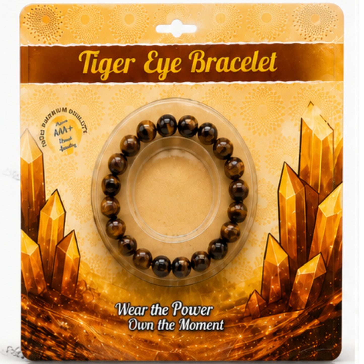Natural Tiger Eye Bead Bracelet for Men & Women | Protection, Confidence & Positive Energy Crystal Bracelet