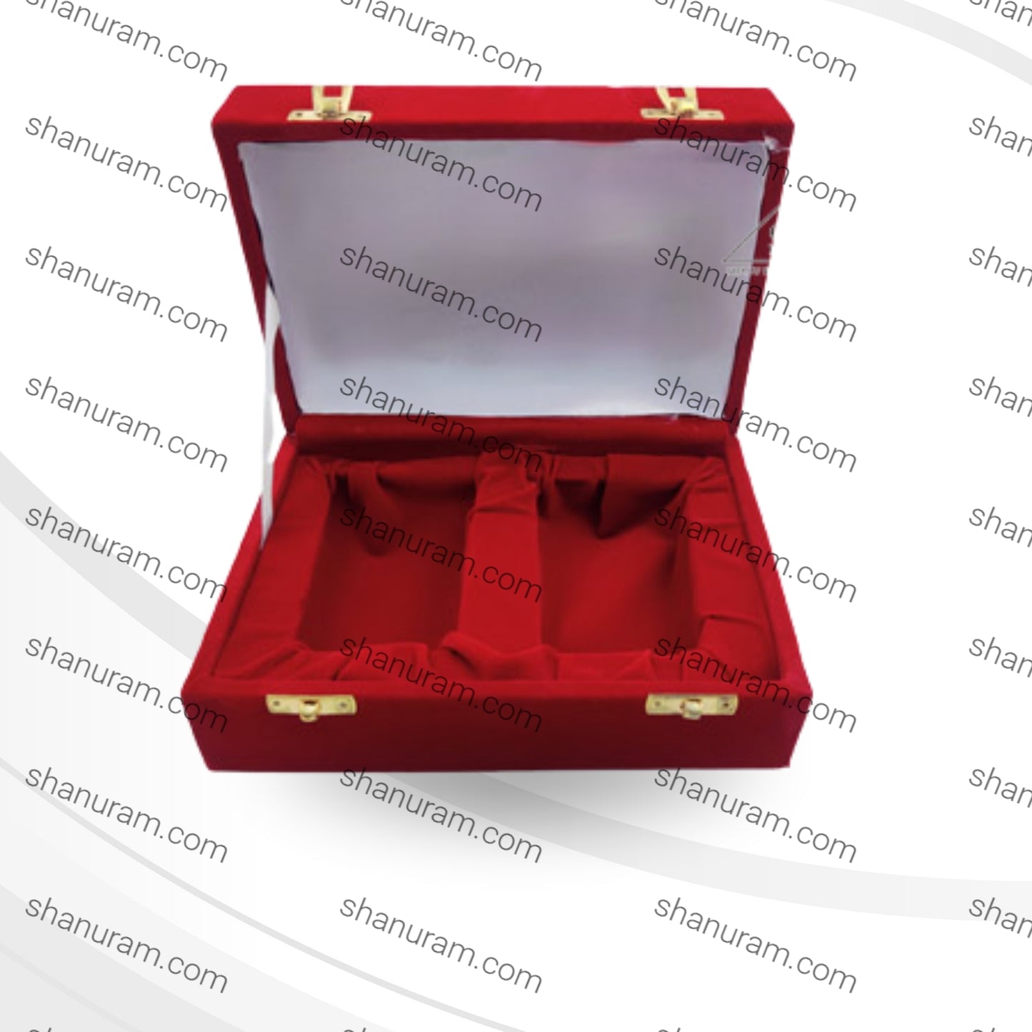 Red Velvet Double Silver Plated Glass Box