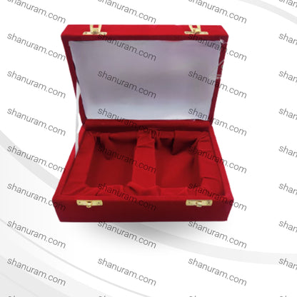 Red Velvet Double Silver Plated Glass Box
