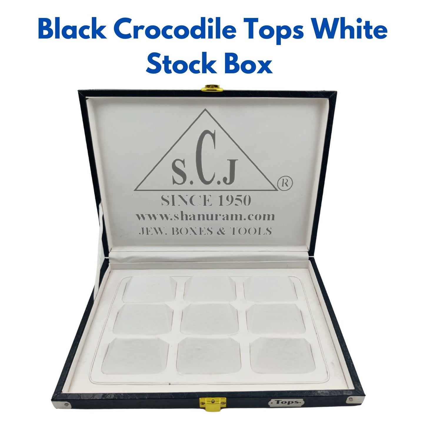 Tops \ Earrings Black Crocodile White Stock Box | Ear-ring Stock Box | Tops Stock Box