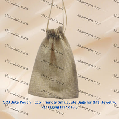 SCJ Jute Pouch – Eco-Friendly Small Jute Bags for Gift, Jewelry, Packaging (13" x 18" Inches, 50 pcs)