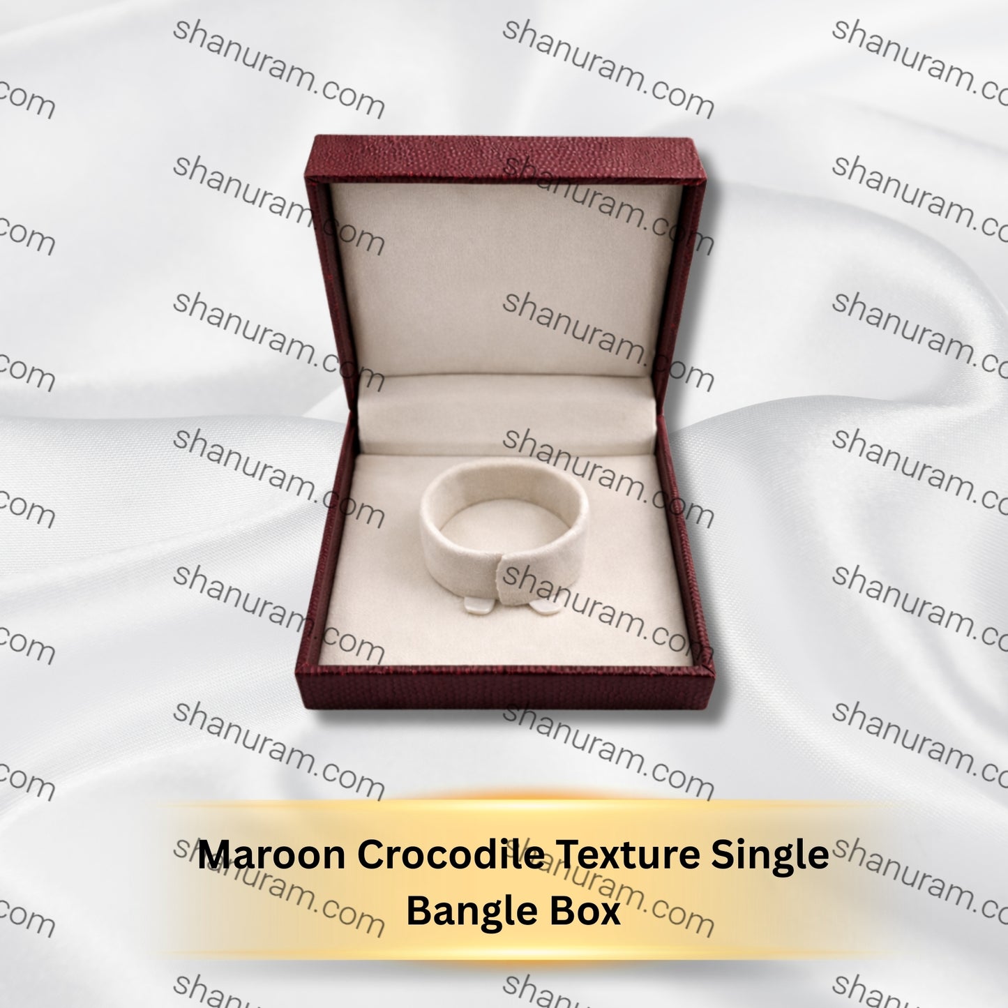 Maroon Crocodile Texture Single Bangle Box
