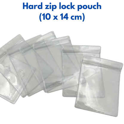 Hard Zip Lock Pouch – 100 Piece Pack (10x14 cm) | Durable Resealable Storage Bags