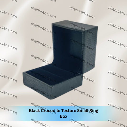 Black Crocodile Texture Small Ring Box
