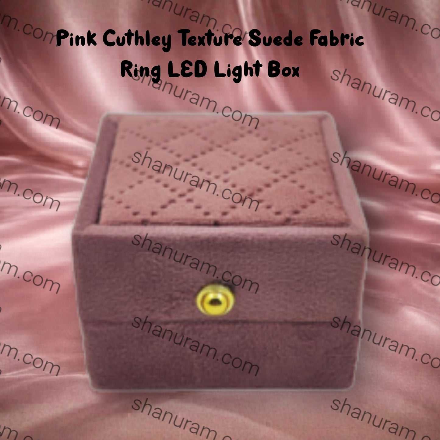 Pink Cuthley Texture Suede Fabric Ring LED Light Box