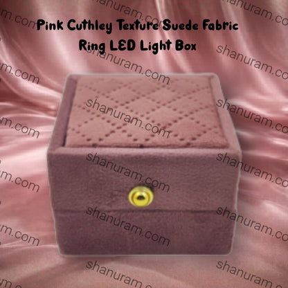 Pink Cuthley Texture Suede Fabric Ring LED Light Box