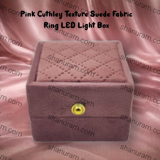 Pink Cuthley Texture Suede Fabric Ring LED Light Box