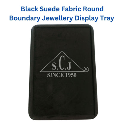Black Suede Fabric Round Boundary Jewellery Display Tray