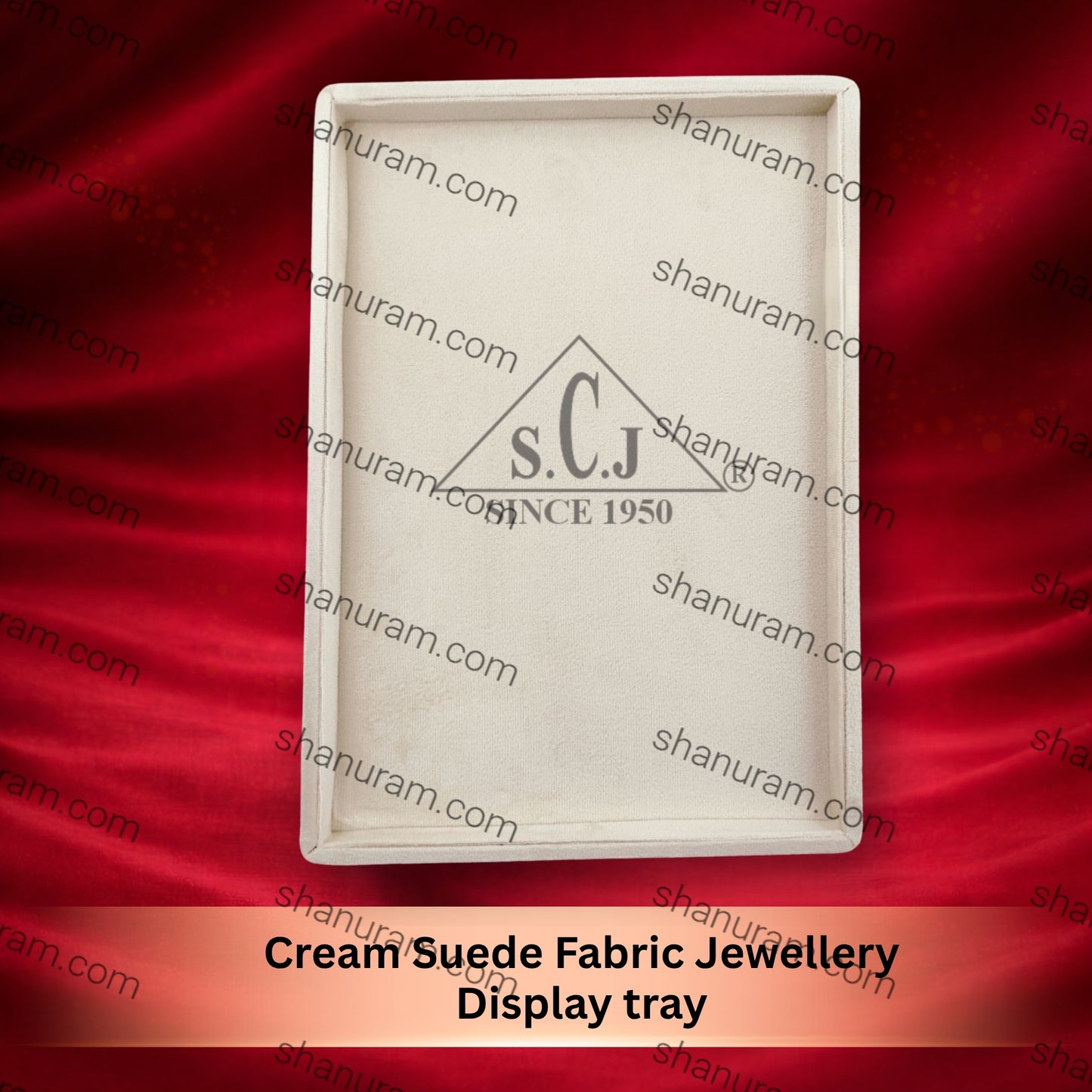 Cream Suede Fabric Jewellery Display tray