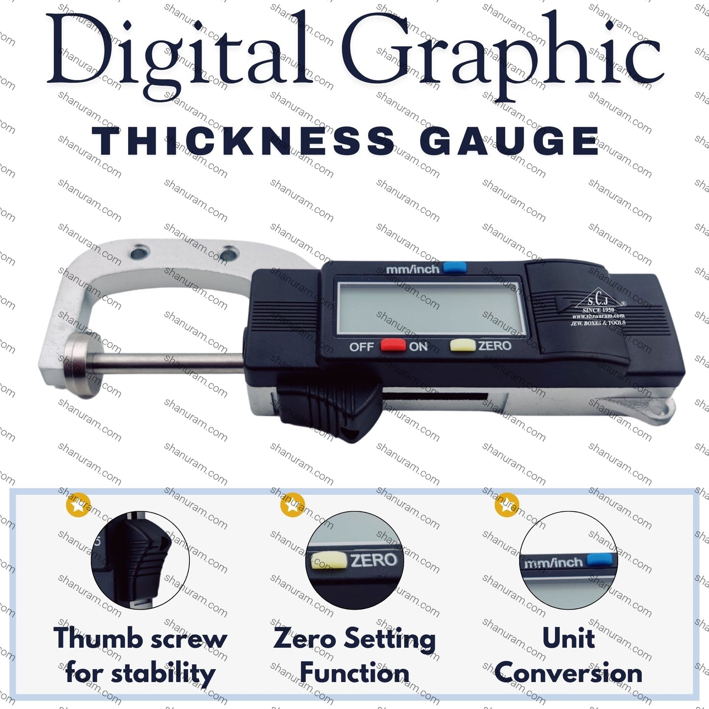 SCJ Digital Graphic Thickness Gauge