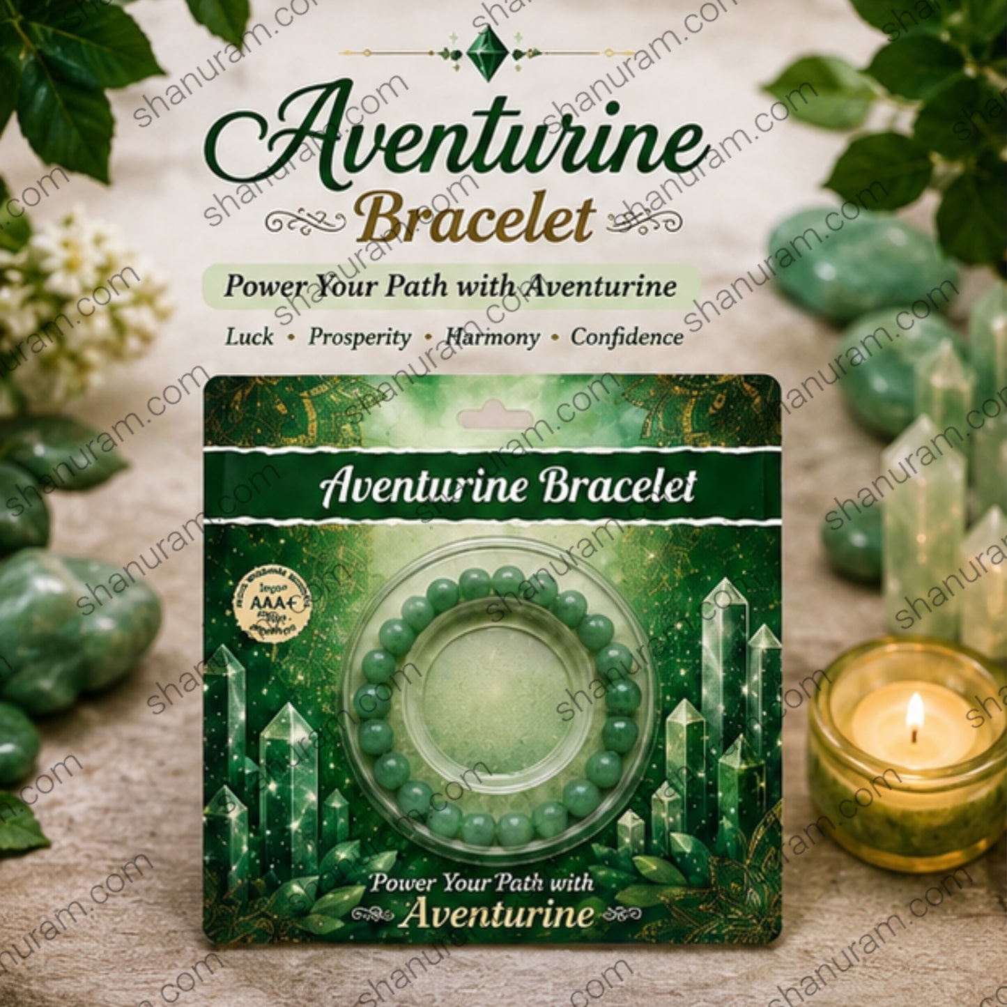 Natural Green Aventurine Bracelet – Luck, Prosperity & Positive Energy Crystal Beaded Bracelet
