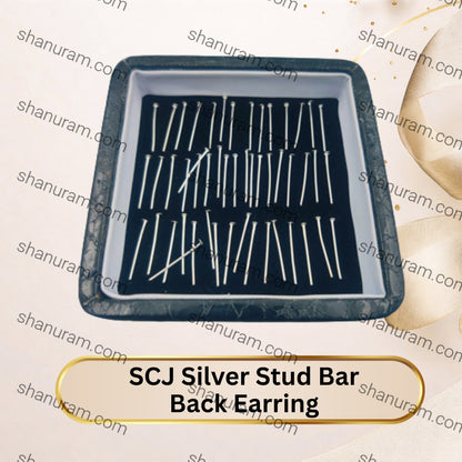 SCJ Silver Stud Bar Back Earring