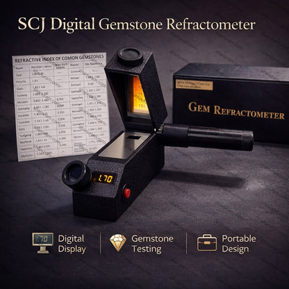 SCJ Digital Gemstone Refractometer for Measuring Refractive Index