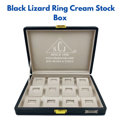 Black Lizard Ring Cream Stock Box | Ring Stock Box | Ring Storage Box