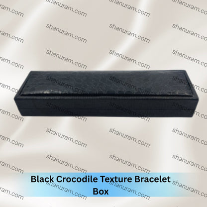 Black Crocodile Texture Bracelet Box