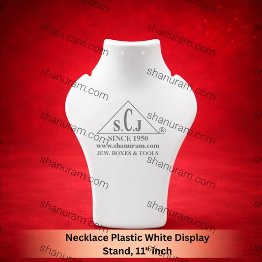 Necklace Plastic White Display Stand, 11" inch