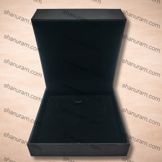 Premium Black Finish Pendant Box with Velvet Interior (4x4x2 Inch)