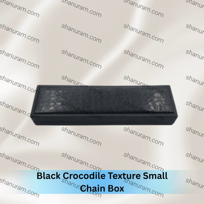 Black Crocodile Texture Small Chain Box