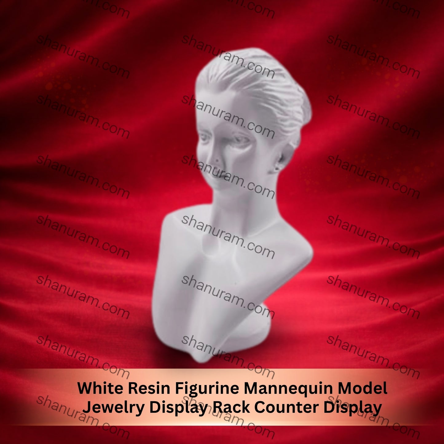 White Resin Figurine Mannequin Model Jewelry Display Rack Counter Display (White), 8"