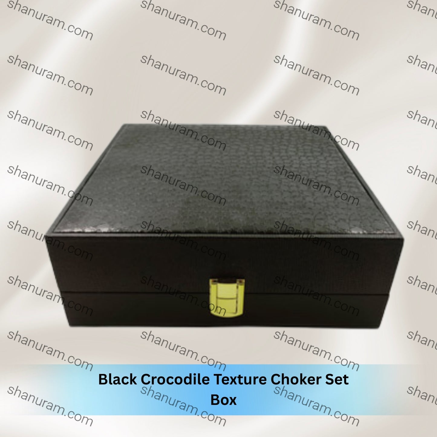 Black Crocodile Texture Choker Set Box