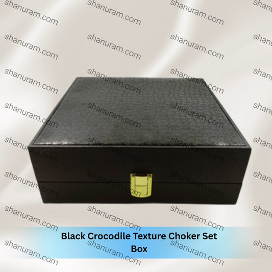 Black Crocodile Texture Choker Set Box