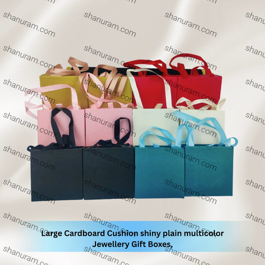 Large Cardboard Cushion shiny plain multicolor Jewellery Gift Boxes, 12 Pi