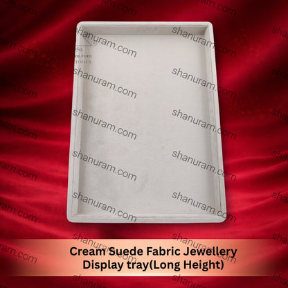 Cream Suede Fabric Jewellery Display tray(Long Height)