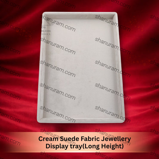 Cream Suede Fabric Jewellery Display tray(Long Height)
