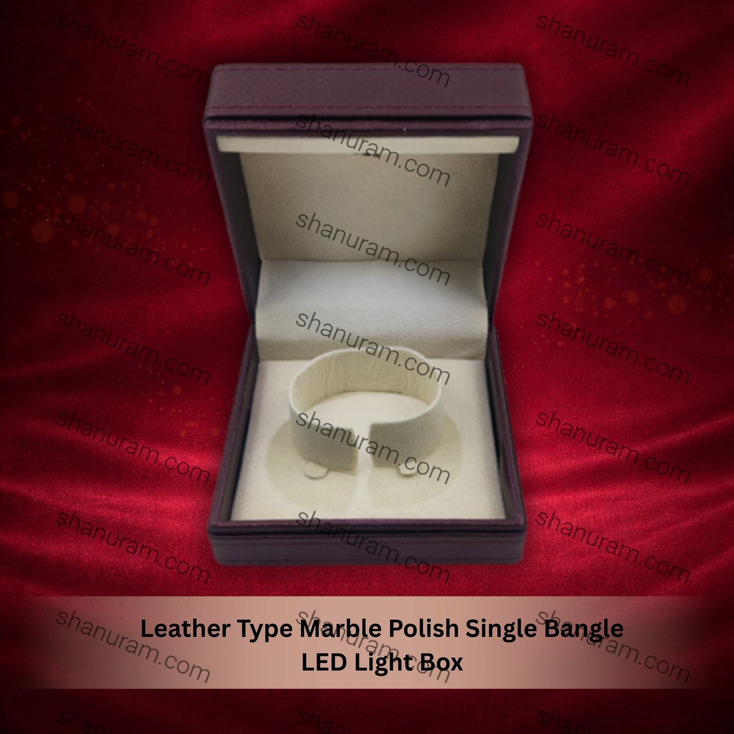 Leather Type Marble Polish Single Bangle LED Light Box