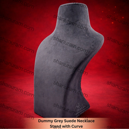 Dummy Grey Suede Necklace Stand with Curve
