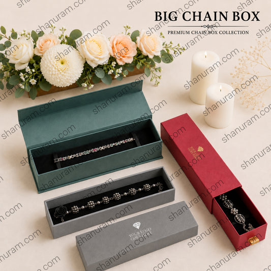Premium Chain Box Collection | Magnetic Flap, Slider & Top Bottom Hard Cardboard Jewellery Chain Box with Custom Logo Printing for Necklace, Bracelet & Chain Packaging