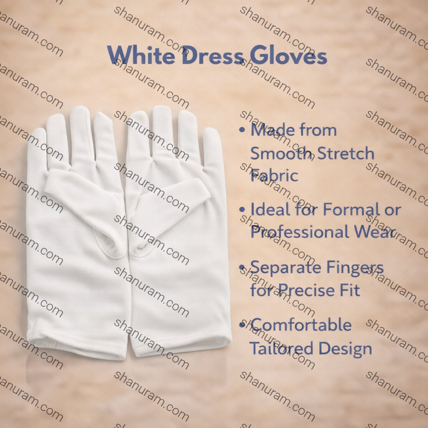 Poleyester Fiber White Gloves