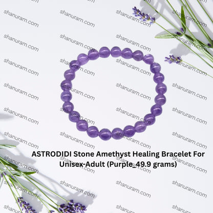 ASTRODIDI Stone Amethyst Healing Bracelet For Unisex-Adult