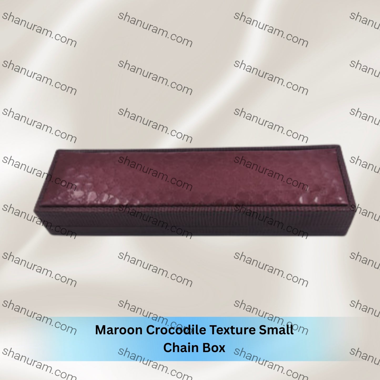Maroon Crocodile Texture Small Chain Box