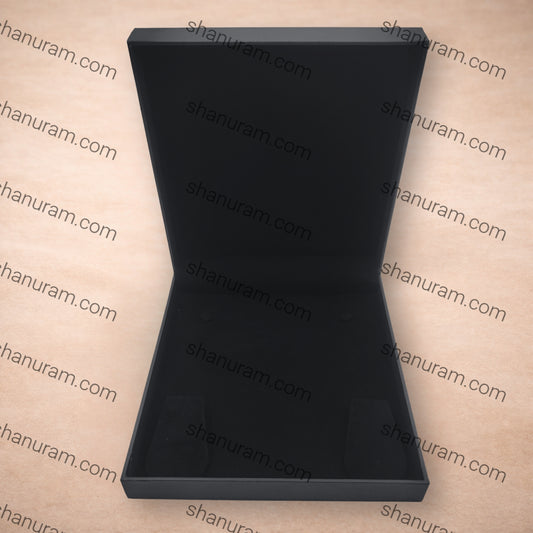 Luxury Black Finish Large Necklace Box with Black Suede Interior