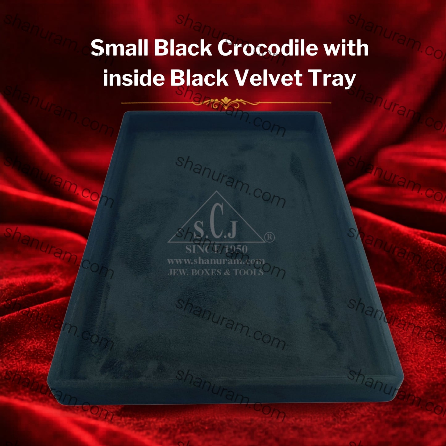 Black Suede Fabric Jewellery Display Tray (Large)