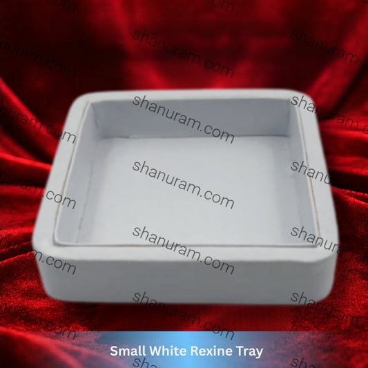 Small White Rexine Tray