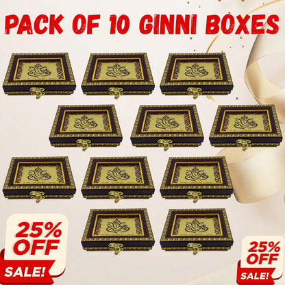 Premium 10g Red Wooden 2-Coin Rectangle Box (Pack of 10)