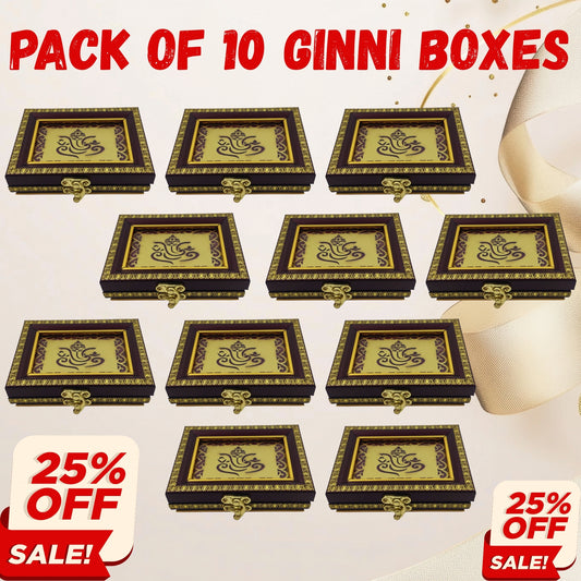 Premium 10g Red Wooden 2-Coin Rectangle Box (Pack of 10)